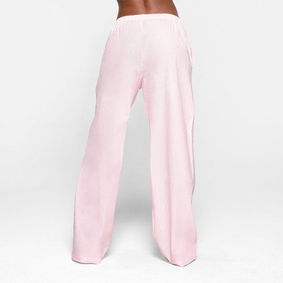 NWT SKIMS COTTON POPLIN SLEEP PANTS IN BABY PINK - Picture 2 of 9